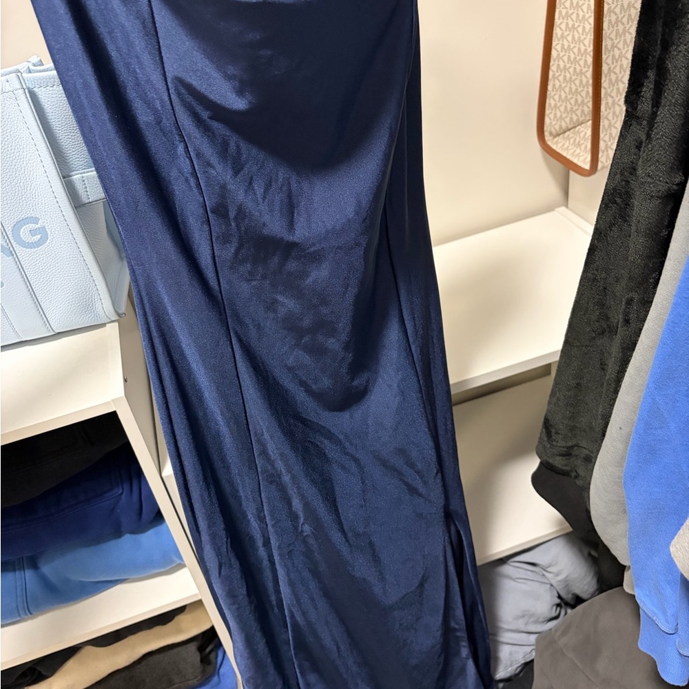 Windsor Navy Satin Slip Dress